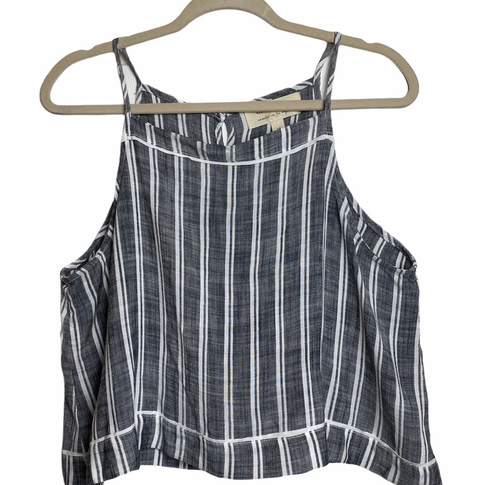 NEW Cloth & Stone Button Back Black & White Cropped Top